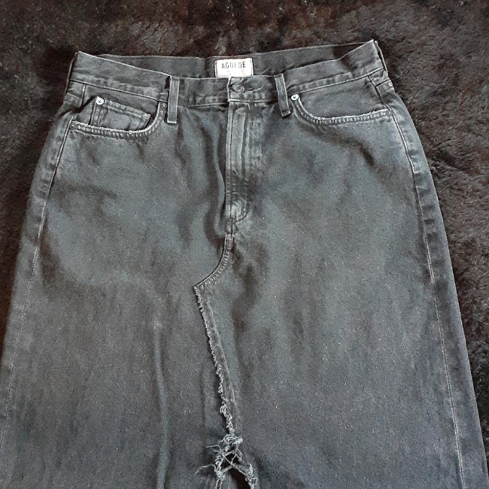 Agolde Gray Midi Skirt